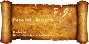Petelei Julitta névjegykártya